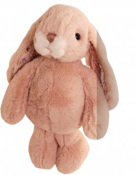 Béžová zaječí slečna Pretty s kytičkami (25 cm)